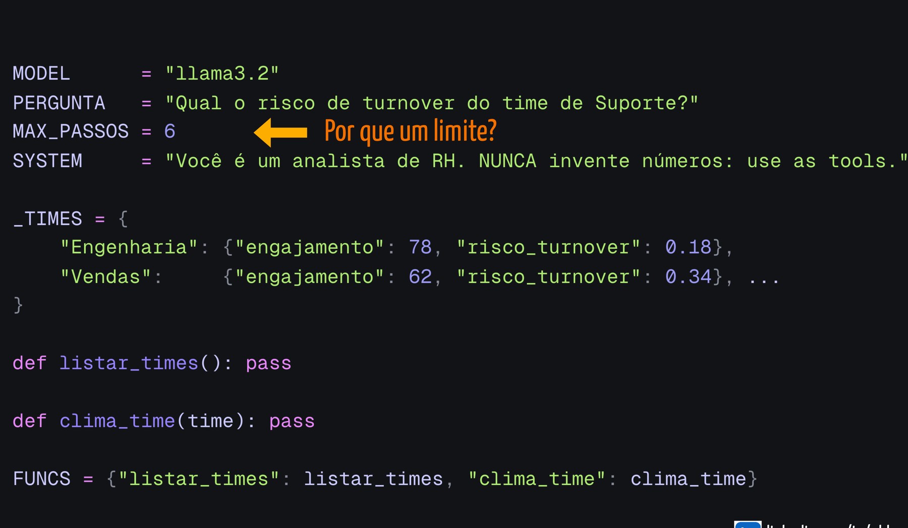A linha MAX_PASSOS = 6 destacada no codigo de configuracao