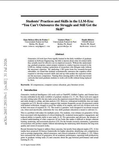 First page of the paper Students' Practices and Skills in the LLM-Era